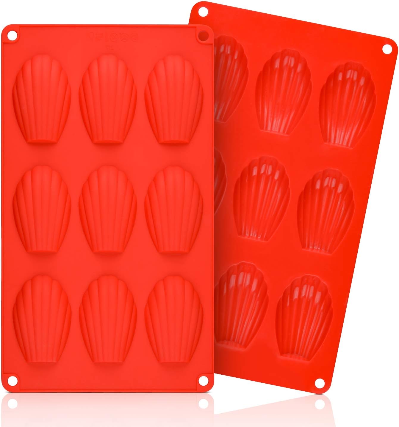 Silicone Madeleine Pans - 9 Cups Mold for Small Cake, Chocolate, Cookies Pack of 2 V1259-DP01-A-4512