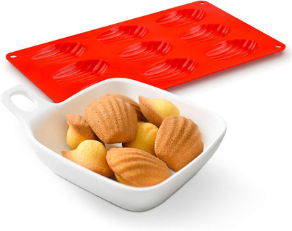 Silicone Madeleine Pans - 9 Cups Mold for Small Cake, Chocolate, Cookies Pack of 2 V1259-DP01-A-4512