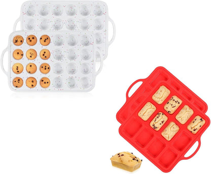 Mini Muffin Pan with Metal Reinforced Frame 24 Cups & Silicone Loaf 12 Cavities - V1259-DP01-A-4523