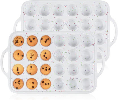 Mini Muffin Pan with Metal Reinforced Frame 24 Cups & Silicone Loaf 12 Cavities - V1259-DP01-A-4523