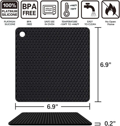 Square Silicone Trivet Mat - V1259-DP01-A-4549