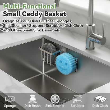 [Slim & Space-saving] Sponge Holder for Kitchen Sink, Caddy Scrub Daddy / Mommy Smiley Face, Sink Organizer V1259-DP01-A-4568