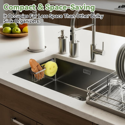 [Slim & Space-saving] Sponge Holder for Kitchen Sink, Caddy Scrub Daddy / Mommy Smiley Face, Sink Organizer V1259-DP01-A-4568