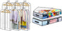2 Packs Under Bed Storage Containers Bins-55L, 6 Pack Clear Garment Bags-40'' Long - V1259-DP01-A-4596