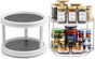 1 Pack 2 Tier Acrylic Clear Lazy Susan, 9.25inch + Pcak 10inch Plastic Susan - V1259-DP01-A-4598