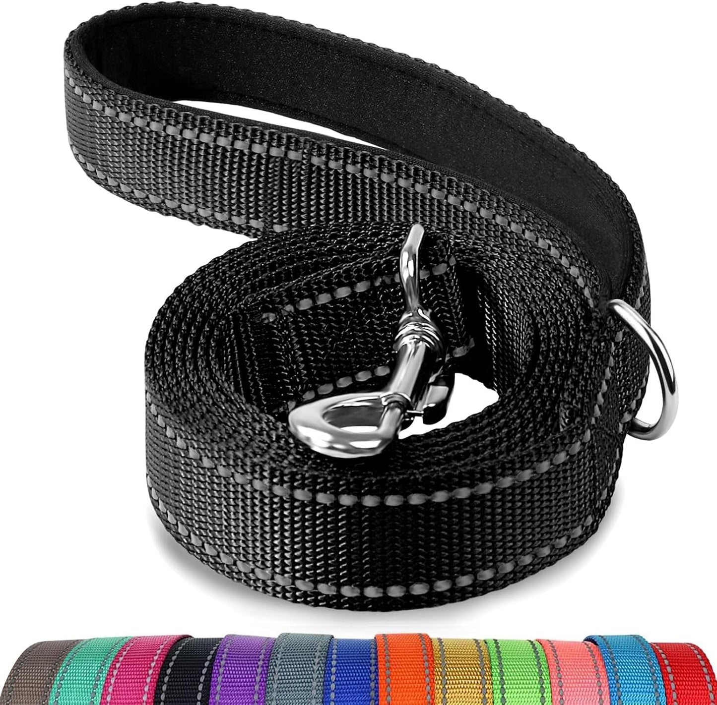 Dog Leash, 6 FT Double-Sided Reflective, Padded Handle Nylon Heavy Duty Leashes for Medium & Large Dogs V1259-DP01-A-4620