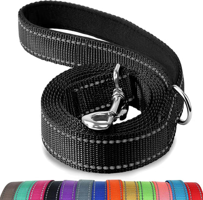 Dog Leash, 6 FT Double-Sided Reflective, Padded Handle Nylon Heavy Duty Leashes for Medium & Large Dogs V1259-DP01-A-4620