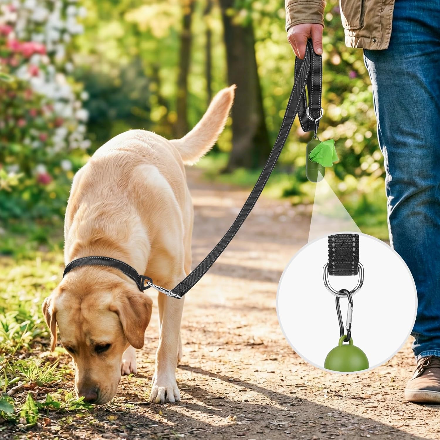 Dog Leash, 6 FT Double-Sided Reflective, Padded Handle Nylon Heavy Duty Leashes for Medium & Large Dogs V1259-DP01-A-4620