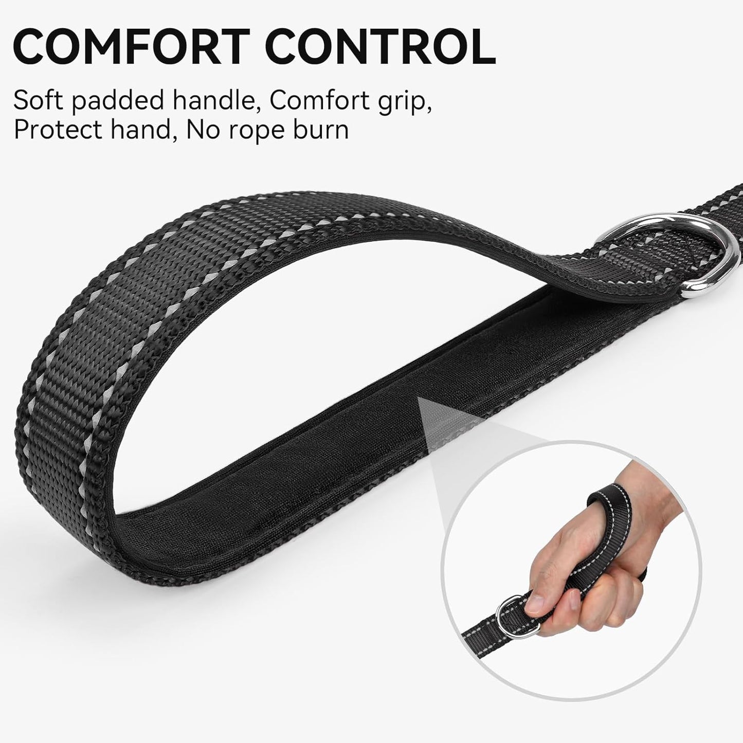 Dog Leash, 6 FT Double-Sided Reflective, Padded Handle Nylon Heavy Duty Leashes for Medium & Large Dogs V1259-DP01-A-4620