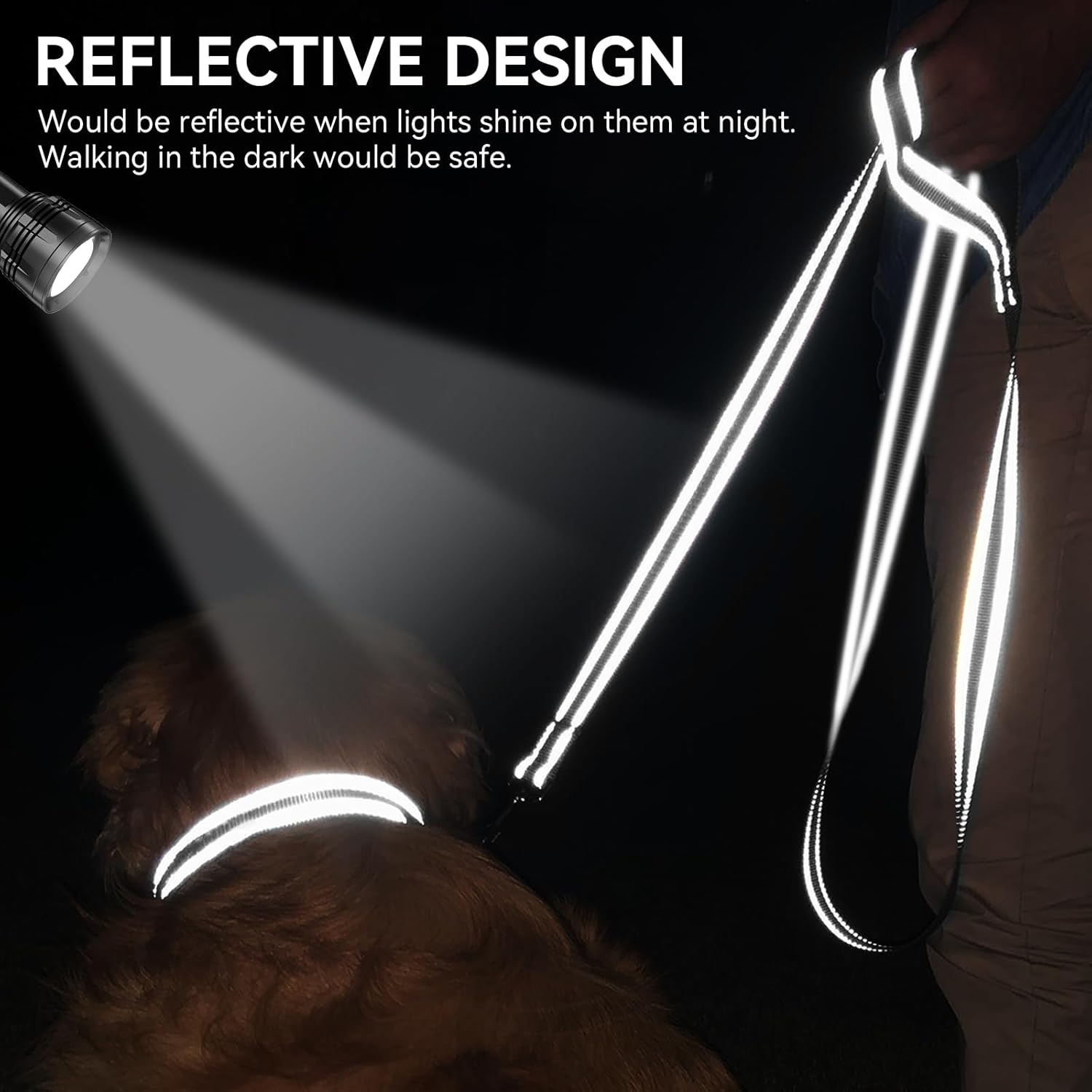 Dog Leash, 6 FT Double-Sided Reflective, Padded Handle Nylon Heavy Duty Leashes for Medium & Large Dogs V1259-DP01-A-4620