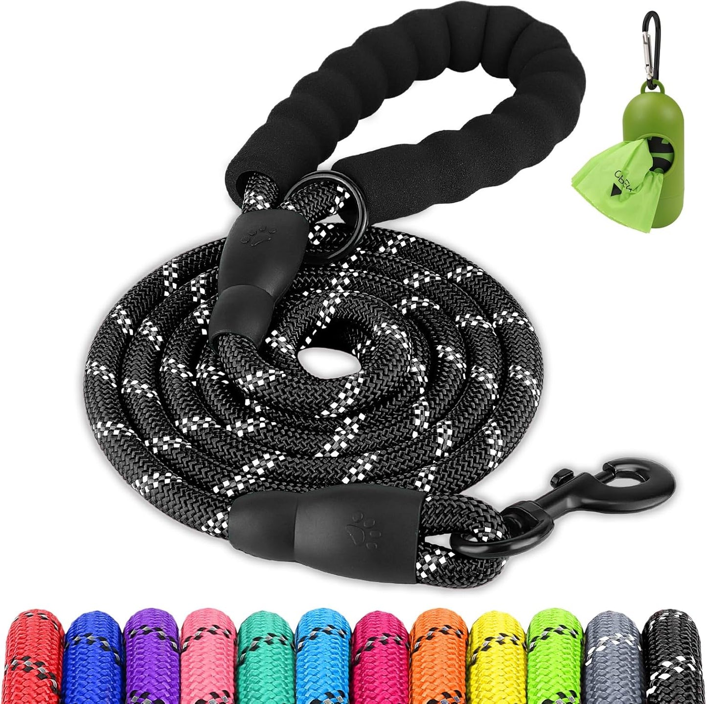 Dog Leash for Large Dogs, Heavy Duty Nylon Leashes with Comfortable Padded Handle and Highly Reflective V1259-DP01-A-4628