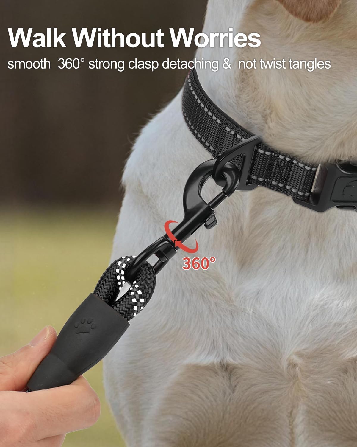 Dog Leash for Large Dogs, Heavy Duty Nylon Leashes with Comfortable Padded Handle and Highly Reflective V1259-DP01-A-4628