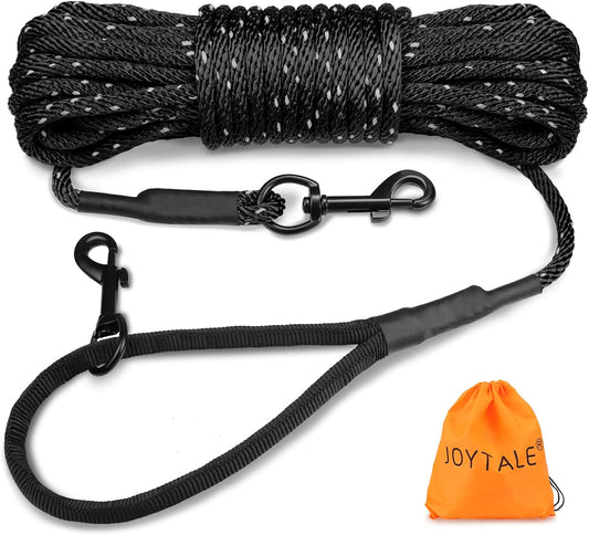 Long Dog Training Leash, 30 FT Tie Out Rope Check Cord with Padded Handle, Reflective Recall Lead for Puppy V1259-DP01-A-4629