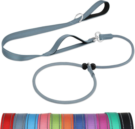 Tangle-Free Slip Leads for Dogs, 6 FT Leash with Padded Double Handle, Reflective Nylon Training Small Medium V1259-DP01-A-4632