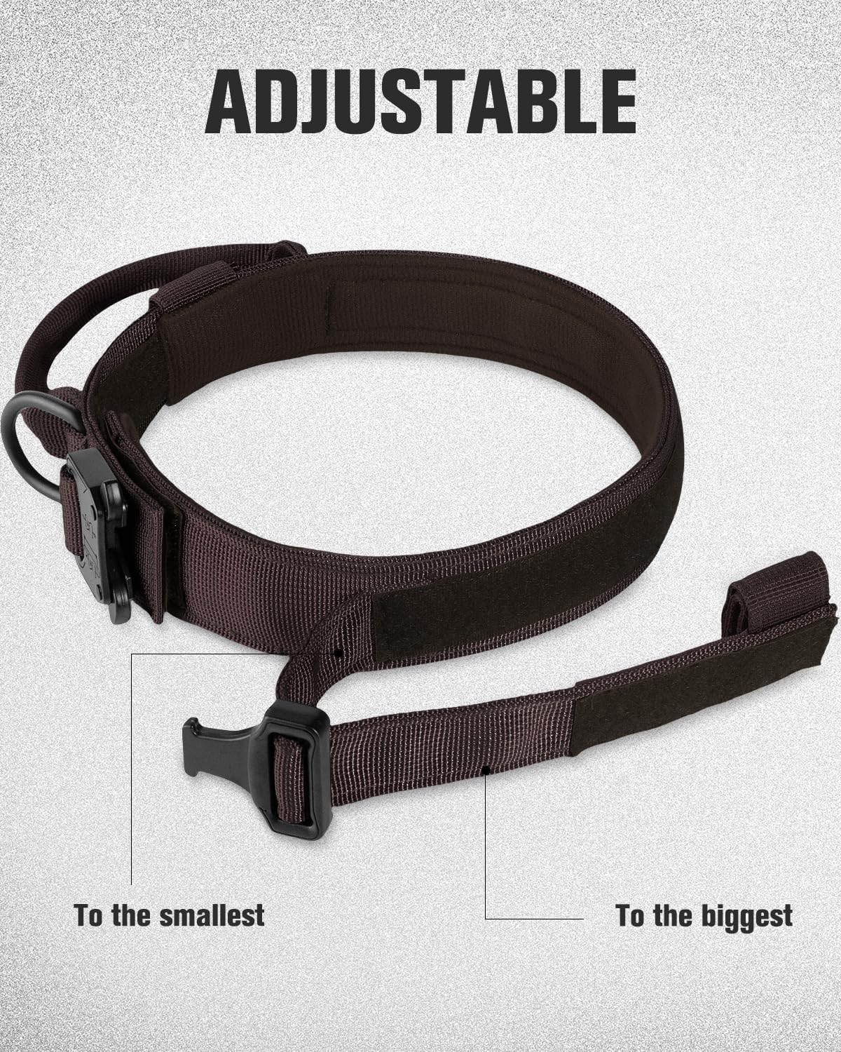 Tactical Dog Collar(17"-21") and Leash Set, Shock Absorbing Bungee Adjustable Strong Collar with Handle for V1259-DP01-A-4641