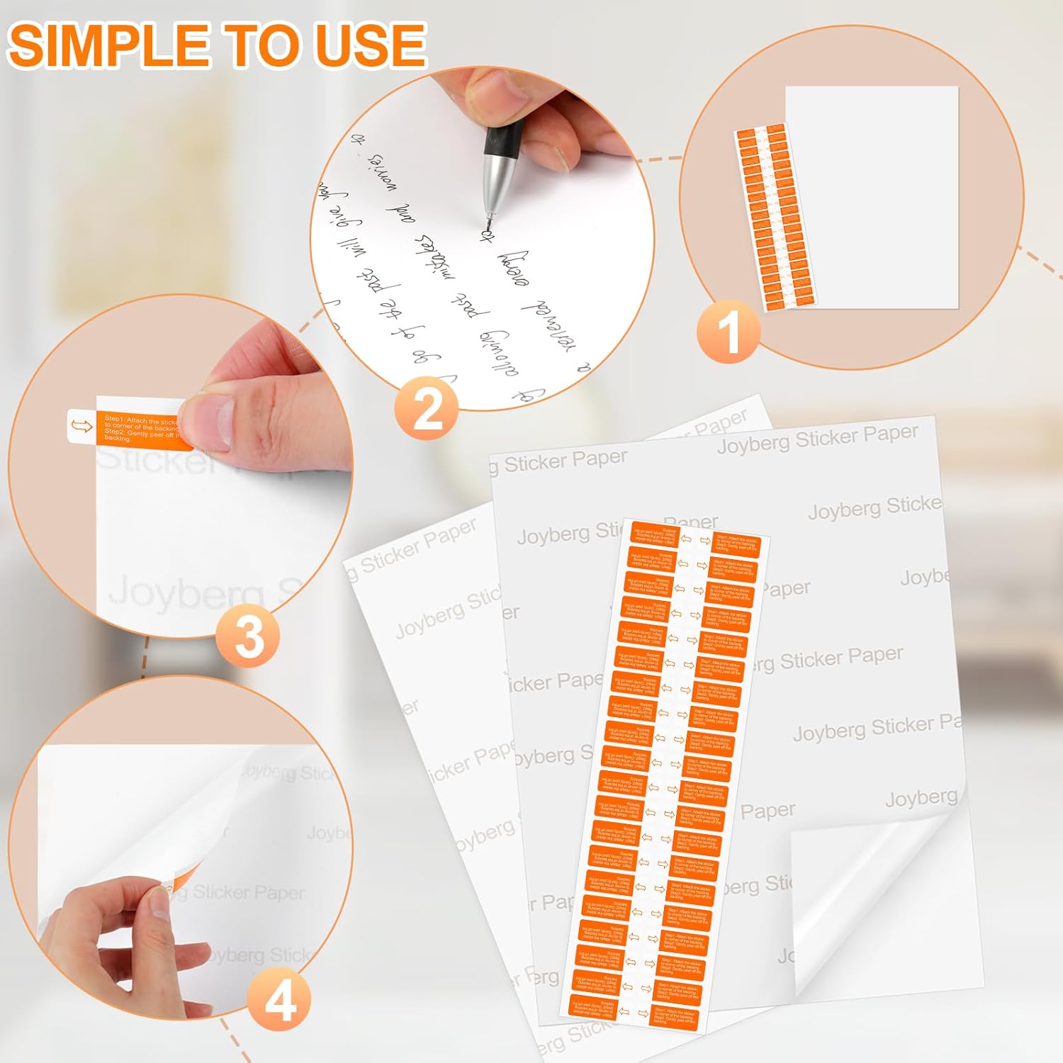 Printable Sticker Paper for Inkjet Printer, 40 Sheets 8.5"x11'' Matte Printer Full Sheet Labels Laser/Inkjet V1259-DP01-A-4647