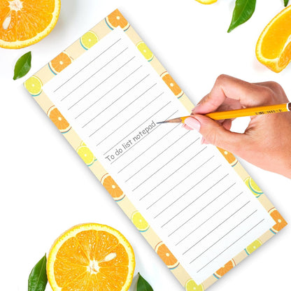 9 Pack Magnetic Notepads for Refrigerator, Fruit Design Grocery List Pad Fridge, Full Magnet Back Shopping V1259-DP01-A-4652