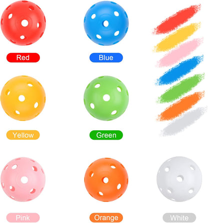 Practice Golf Balls 24 Pack, 42mm Plastic Balls, for Backyard, Training Swing Multicolor - V1259-DP01-A-4654