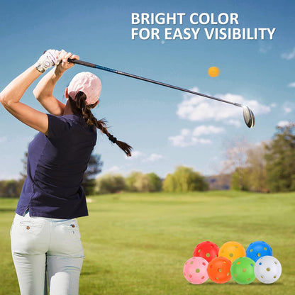 Practice Golf Balls 24 Pack, 42mm Plastic Balls, for Backyard, Training Swing Multicolor - V1259-DP01-A-4654