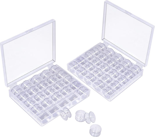 50 Pcs Bobbins, Plastic Bobbins for Brother Sewing Machine, with Bobbin Case, Sin-ger/Bro-Ther, Singer V1259-DP01-A-4661