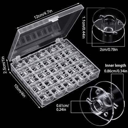 50 Pcs Bobbins, Plastic Bobbins for Brother Sewing Machine, with Bobbin Case, Sin-ger/Bro-Ther, Singer V1259-DP01-A-4661