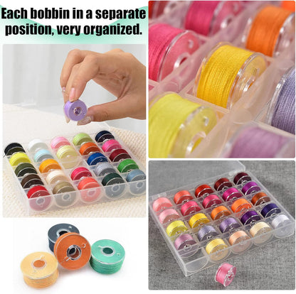 50 Pcs Bobbins, Plastic Bobbins for Brother Sewing Machine, with Bobbin Case, Sin-ger/Bro-Ther, Singer V1259-DP01-A-4661