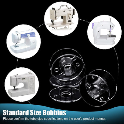 50 Pcs Bobbins, Plastic Bobbins for Brother Sewing Machine, with Bobbin Case, Sin-ger/Bro-Ther, Singer V1259-DP01-A-4661