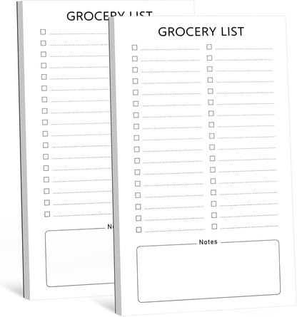 Grocery List Magnet Pad for Fridge, 2 Pack Magnetic Notepads Refrigerator, Full Back Shopping Lists, 60 V1259-DP01-A-4665