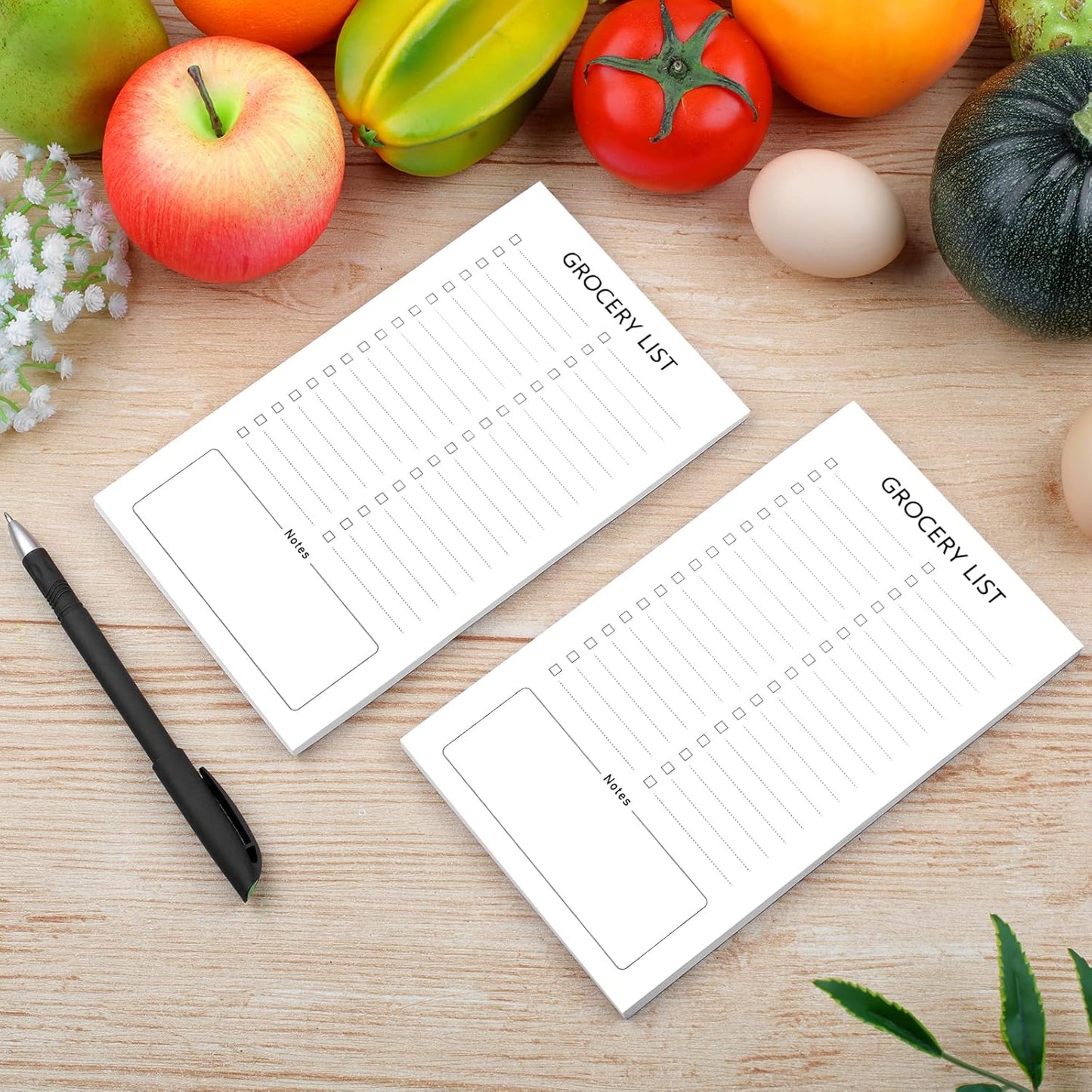 Grocery List Magnet Pad for Fridge, 2 Pack Magnetic Notepads Refrigerator, Full Back Shopping Lists, 60 V1259-DP01-A-4665