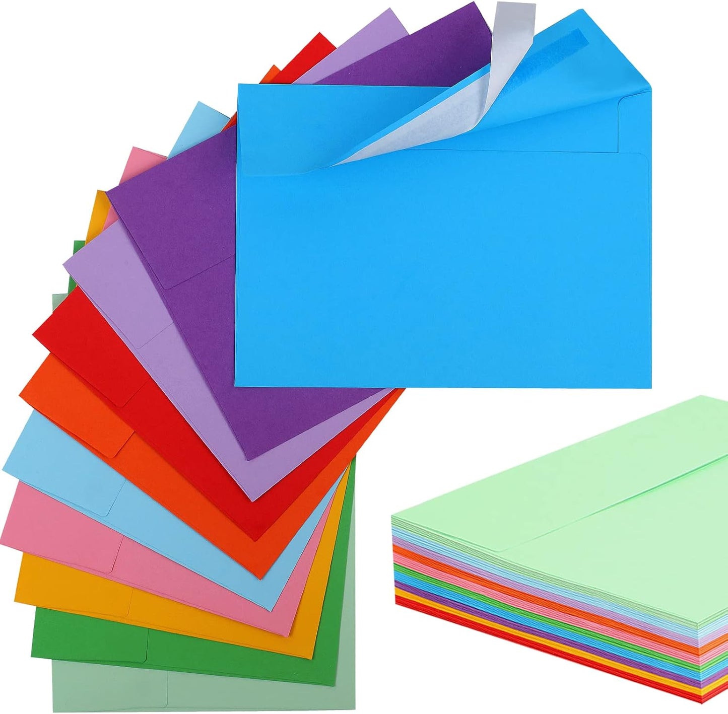 50 Pack Colored Envelope, 5x7 Envelopes, A7 Envelopes for Invitations, Printable Invitation Envelope V1259-DP01-A-4667
