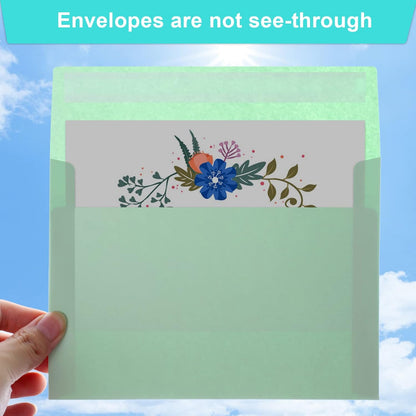 50 Pack Colored Envelope, 5x7 Envelopes, A7 Envelopes for Invitations, Printable Invitation Envelope V1259-DP01-A-4667
