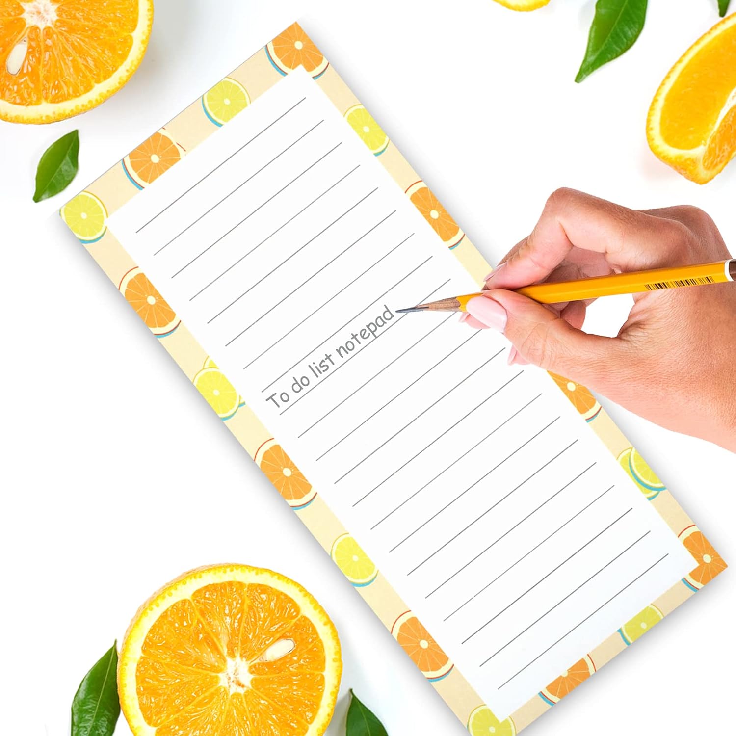 4 Pack Magnetic Notepads for Refrigerator, Grocery List Magnet Pad Fridge, Fruit Design Full Back Shopping V1259-DP01-A-4669