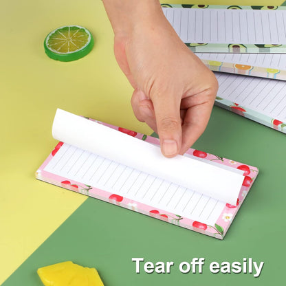 4 Pack Magnetic Notepads for Refrigerator, Grocery List Magnet Pad Fridge, Fruit Design Full Back Shopping V1259-DP01-A-4669