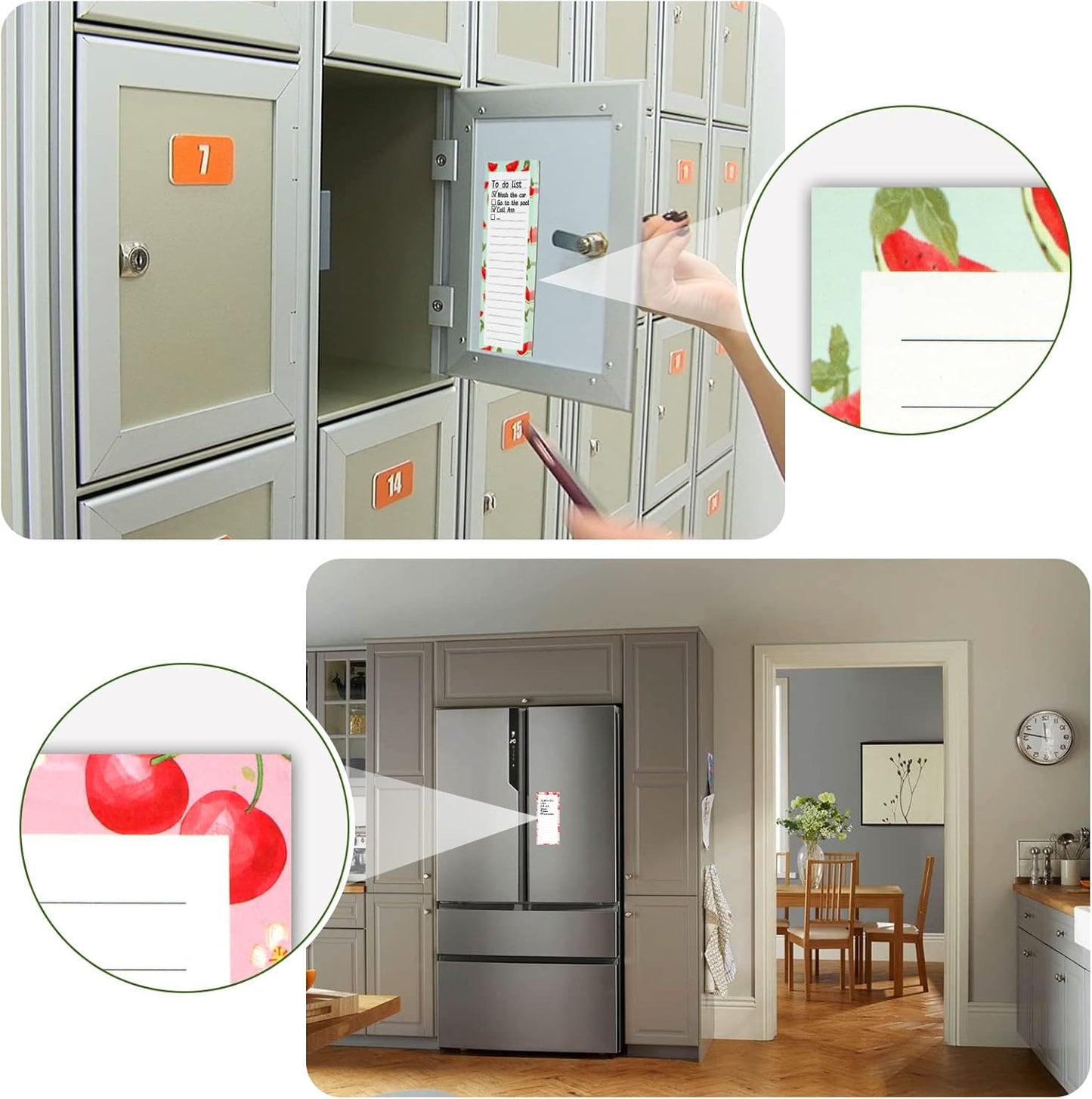 4 Pack Magnetic Notepads for Refrigerator, Grocery List Magnet Pad Fridge, Fruit Design Full Back Shopping V1259-DP01-A-4669