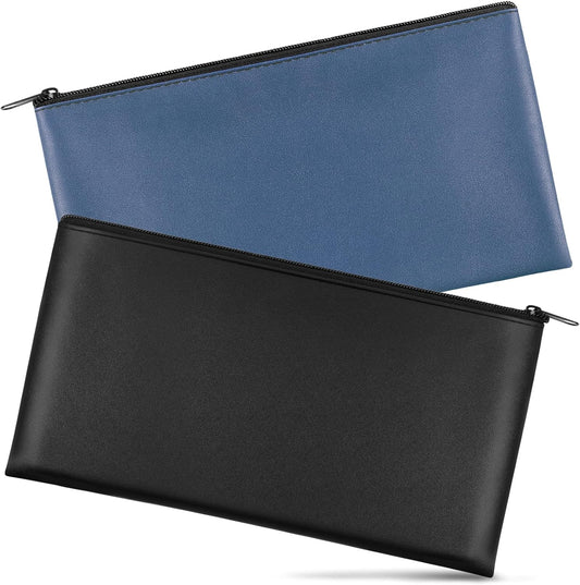 2 Pieces Money Bag,11x6.1 Inch Bags With Zipper for Cash, Bank Bag, Pouch, Holder Coins, Cosmetics, Bills, V1259-DP01-A-4693