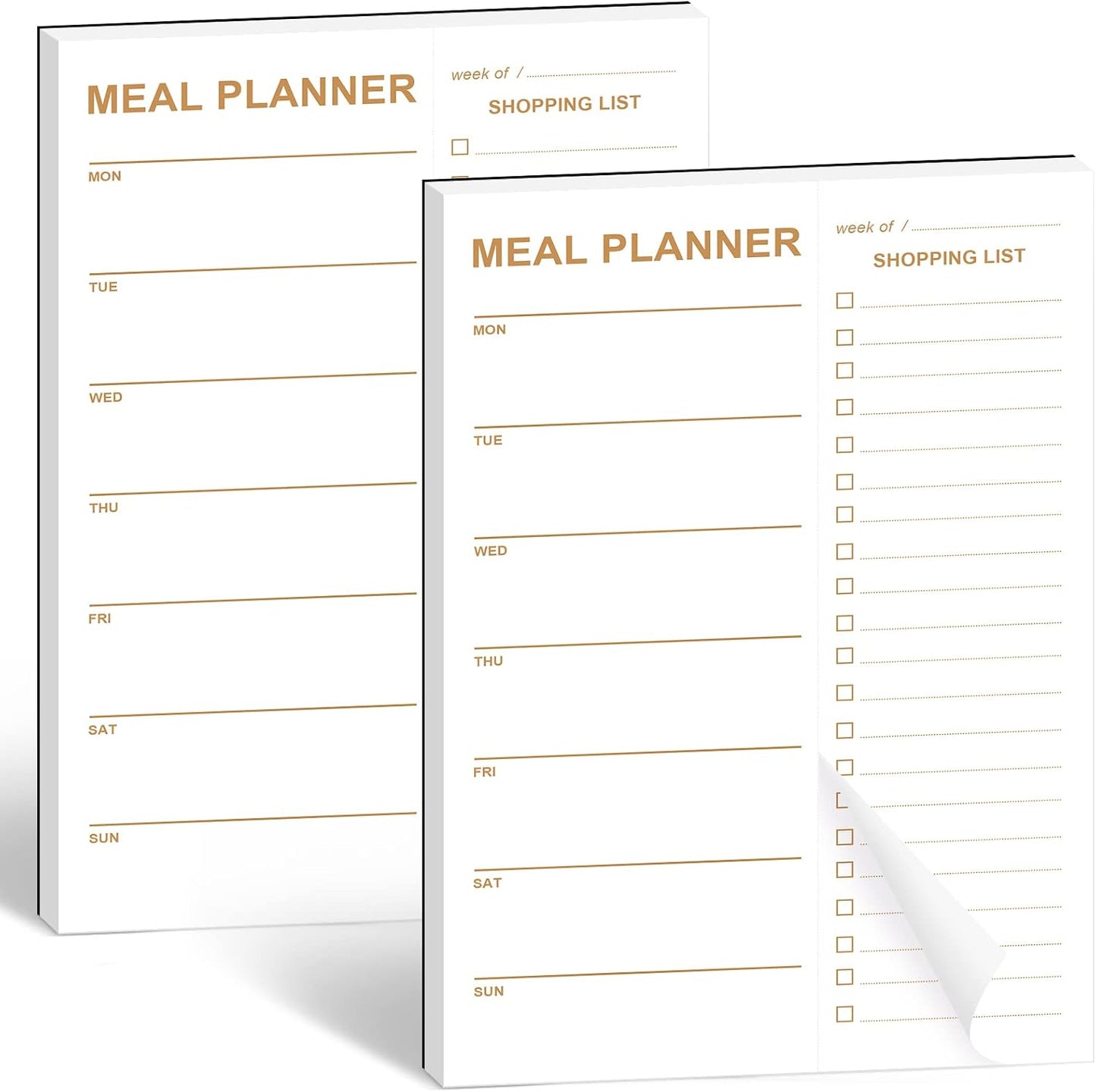 Weekly Meal Planner Magnetic, 2 Pack Undated Tear-off Sheets Planning Notepad, Magnetic for Refrigerator, V1259-DP01-A-4694