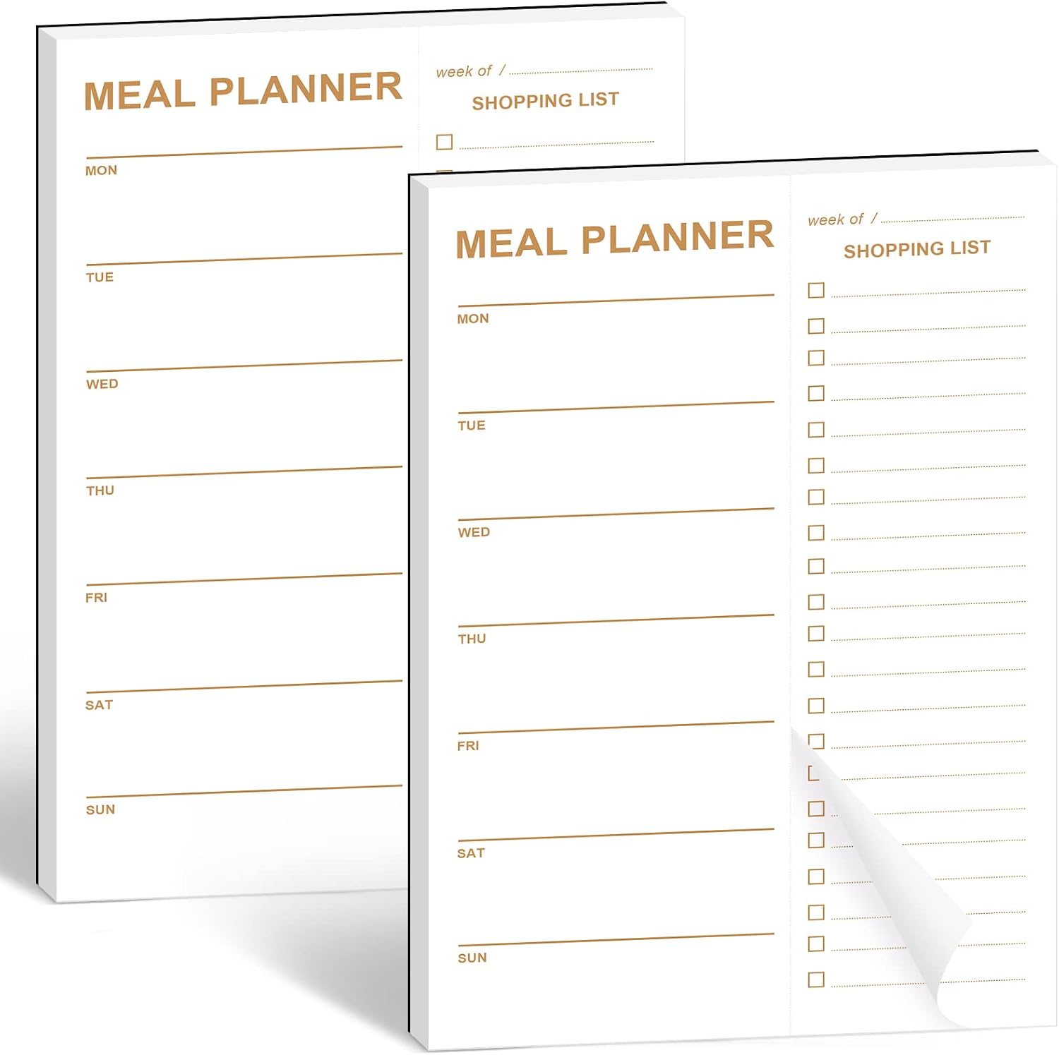 Weekly Meal Planner Magnetic, 2 Pack Undated Tear-off Sheets Planning Notepad, Magnetic for Refrigerator, V1259-DP01-A-4694