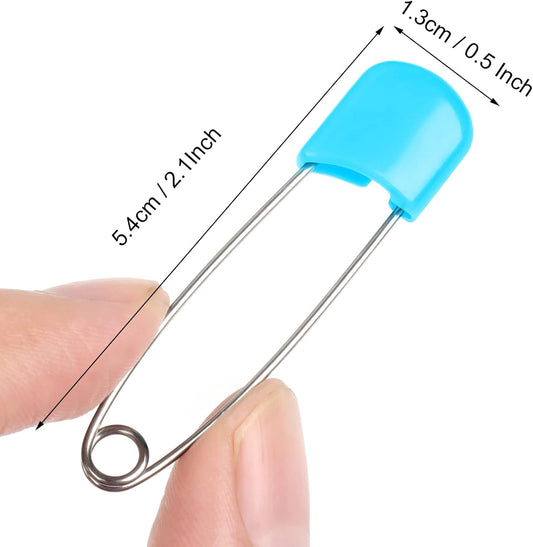 100 Pcs Diaper Pins, Baby Safety Pins for Cloth Diapers, Heavy Duty, Stainless Steel, ABS Plastic, Colorful V1259-DP01-A-4695