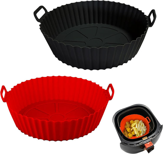 Air Fryer Silicone Liners Pot,8 inch Basket Liners, Baking Tray Pots for 3 to 5 Qt fryer Oven Reusable V1259-DP01-A-4718