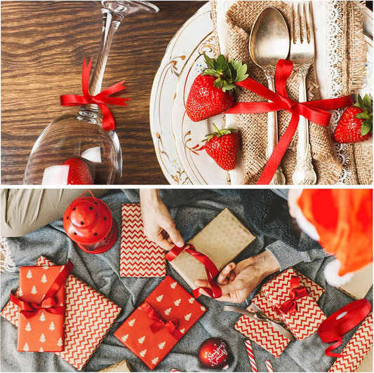 Christmas Ribbons for Crafts Satin Ribbon Gift Wrapping Crafts, Gift, Hair Bows, Wedding Party Decoration, V1259-DP01-A-4724
