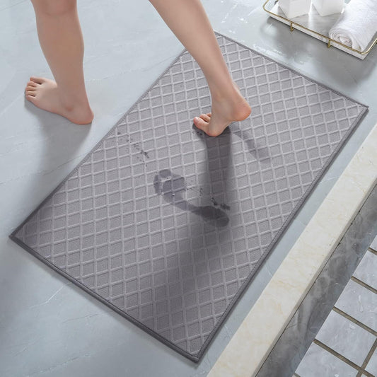 Ultra Thin Bath Mat, Rubber Backed Mats for Bathroom Non Slip, Absorbent Mat Floor Machine Washable Rugs, V1259-DP01-A-4735