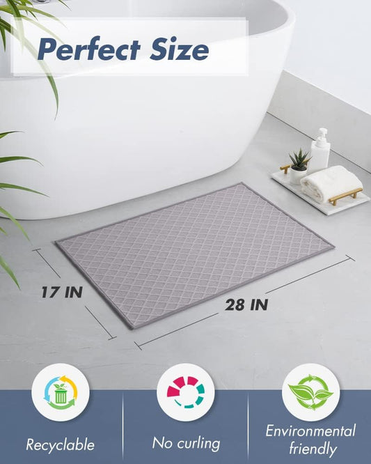 Ultra Thin Bath Mat, Rubber Backed Mats for Bathroom Non Slip, Absorbent Mat Floor Machine Washable Rugs, V1259-DP01-A-4735