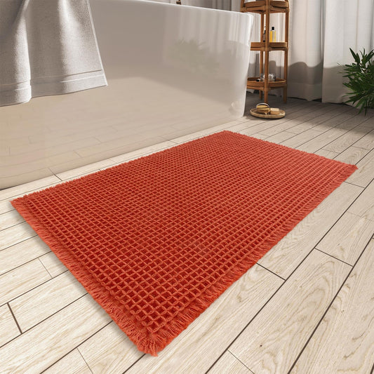Upgraded Waffle Bath Mat, Super Absorbent Non Slip Mats for Bathroom Floor, Machine Washable Rugs with V1259-DP01-A-4746
