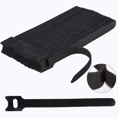60 PCS 6 Inches Reusable Cable Ties, Adjustable Cord Straps Wire Organizer Wrap and Hook Loop Management - V1259-DP01-A-4754
