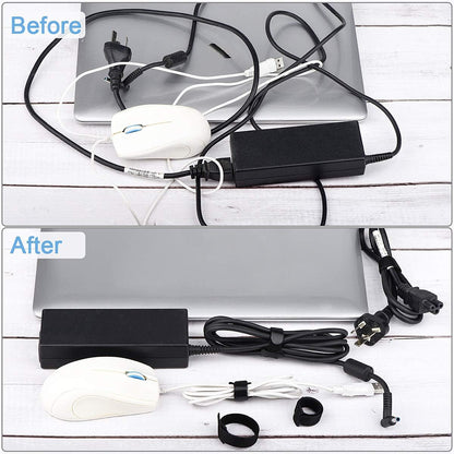 60 PCS 6 Inches Reusable Cable Ties, Adjustable Cord Straps Wire Organizer Wrap and Hook Loop Management - V1259-DP01-A-4754