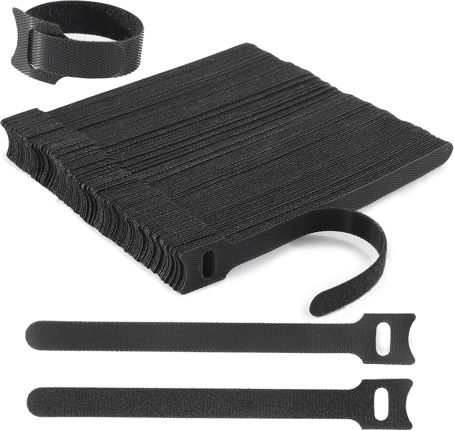 Reusable Cable Ties, 126 PCS 6 Inches Adjustable Cord Straps Wire Organizer Wrap and Hook Loop Management - V1259-DP01-A-4757