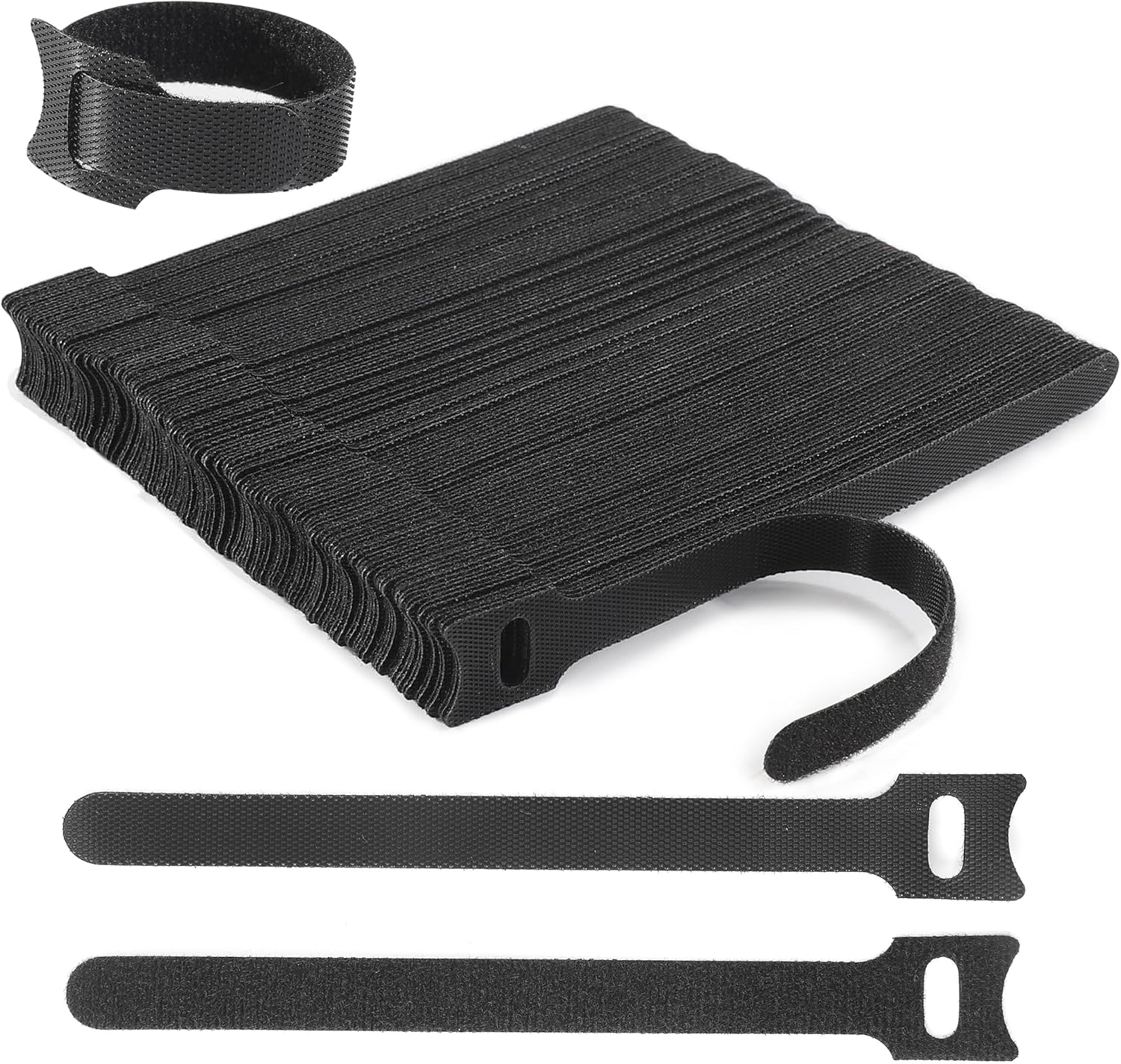 Reusable Cable Ties, 126 PCS 6 Inches Adjustable Cord Straps Wire Organizer Wrap and Hook Loop Management - V1259-DP01-A-4757