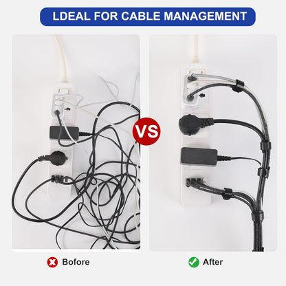 Reusable Cable Ties, 126 PCS 6 Inches Adjustable Cord Straps Wire Organizer Wrap and Hook Loop Management - V1259-DP01-A-4757