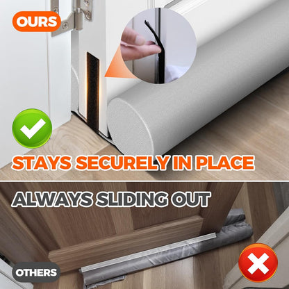 Door Draft Stopper Sweep Weather Stripping Noise Blocker Window Breeze Adjustable Closers, Grey Gray 36 inch V1259-DP01-A-4764