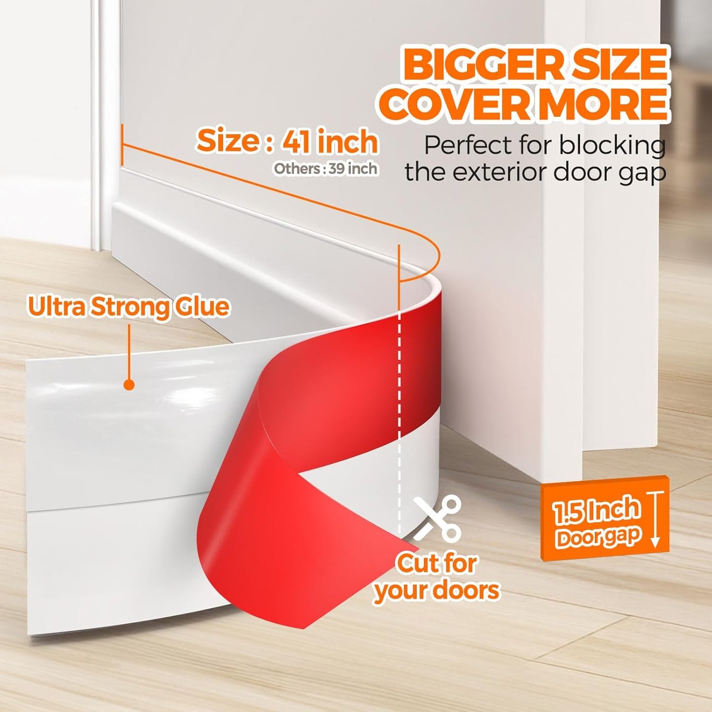 Door Draft Stopper Under Blocker Insulator Doors Sweep Weather Stripping Noise Sheets, Rolls & Strips Strong V1259-DP01-A-4765